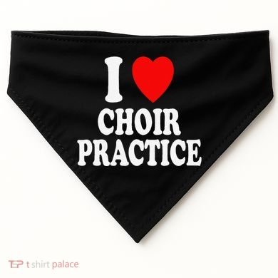 I Heart (Love) Choir Practice Singing Chorus USA-Made Doggie Bandana