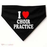 I Heart (Love) Choir Practice Singing Chorus USA-Made Doggie Bandana thumb 0