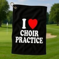 I Heart (Love) Choir Practice Singing Chorus Golf Towel thumb 1