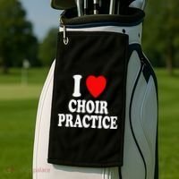 I Heart (Love) Choir Practice Singing Chorus Golf Towel thumb 2