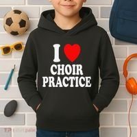 I Heart (Love) Choir Practice Singing Chorus Kids Hoodie thumb 2