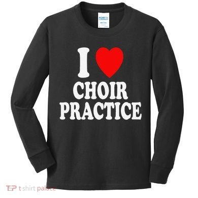 I Heart (Love) Choir Practice Singing Chorus Kids Long Sleeve Shirt