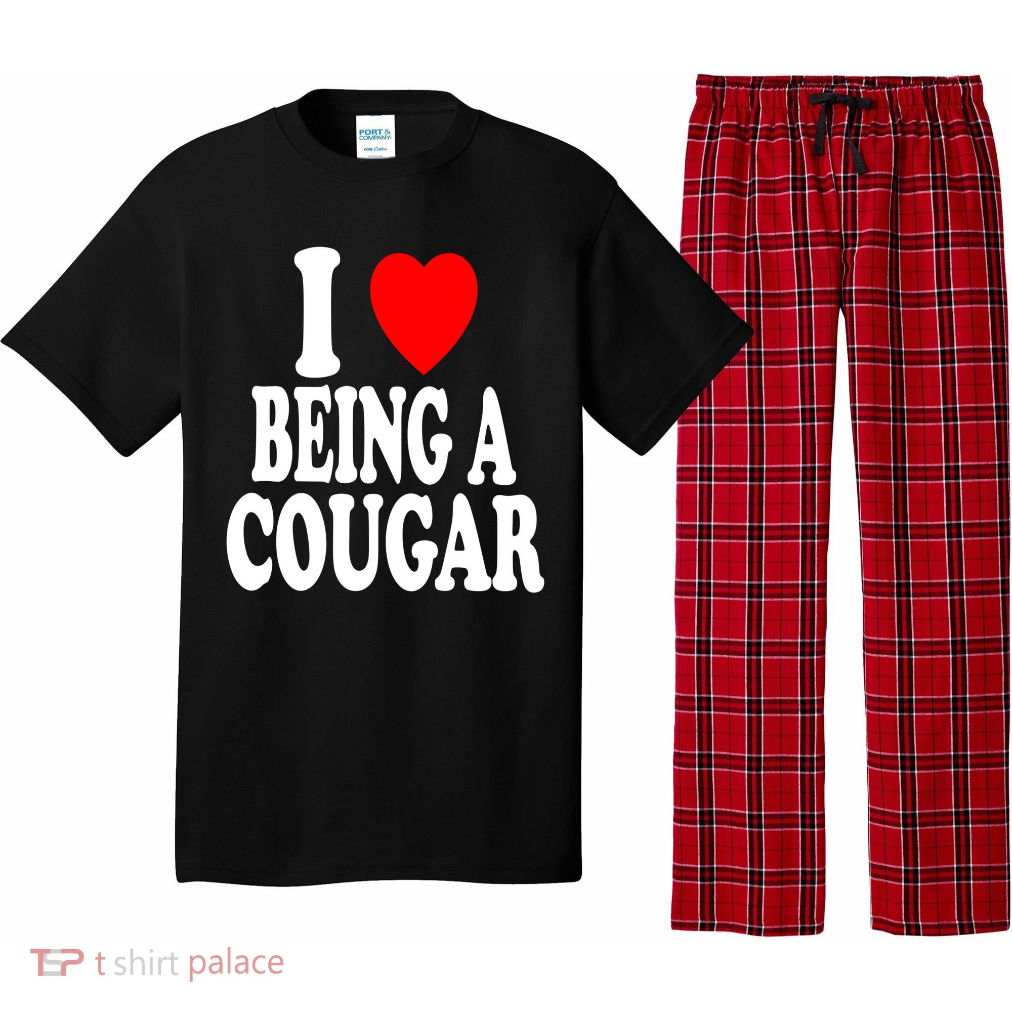 I Heart (Love) Being A Cougar Hot Older Gift Pajama Set