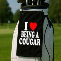I Heart (Love) Being A Cougar Hot Older Gift Golf Towel thumb 2