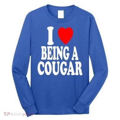 I Heart (Love) Being A Cougar Hot Older Gift Long Sleeve Shirt