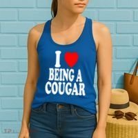 I Heart (Love) Being A Cougar Hot Older Gift Women's Tank Top thumb 2