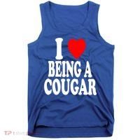 I Heart (Love) Being A Cougar Hot Older Gift Tank Top thumb 0