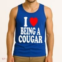 I Heart (Love) Being A Cougar Hot Older Gift Tank Top thumb 3