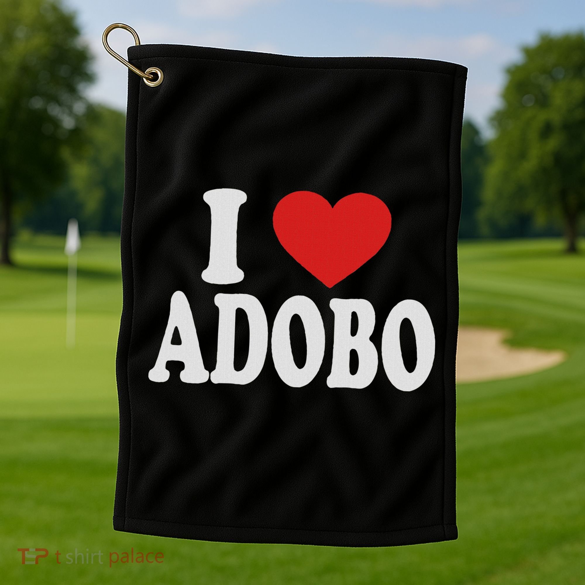 I Heart Love Adobo Golf Towel