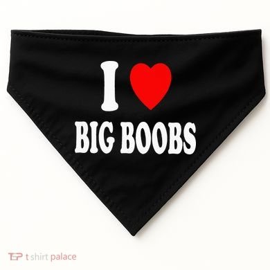 I Heart (Love) Big Boobs USA-Made Doggie Bandana