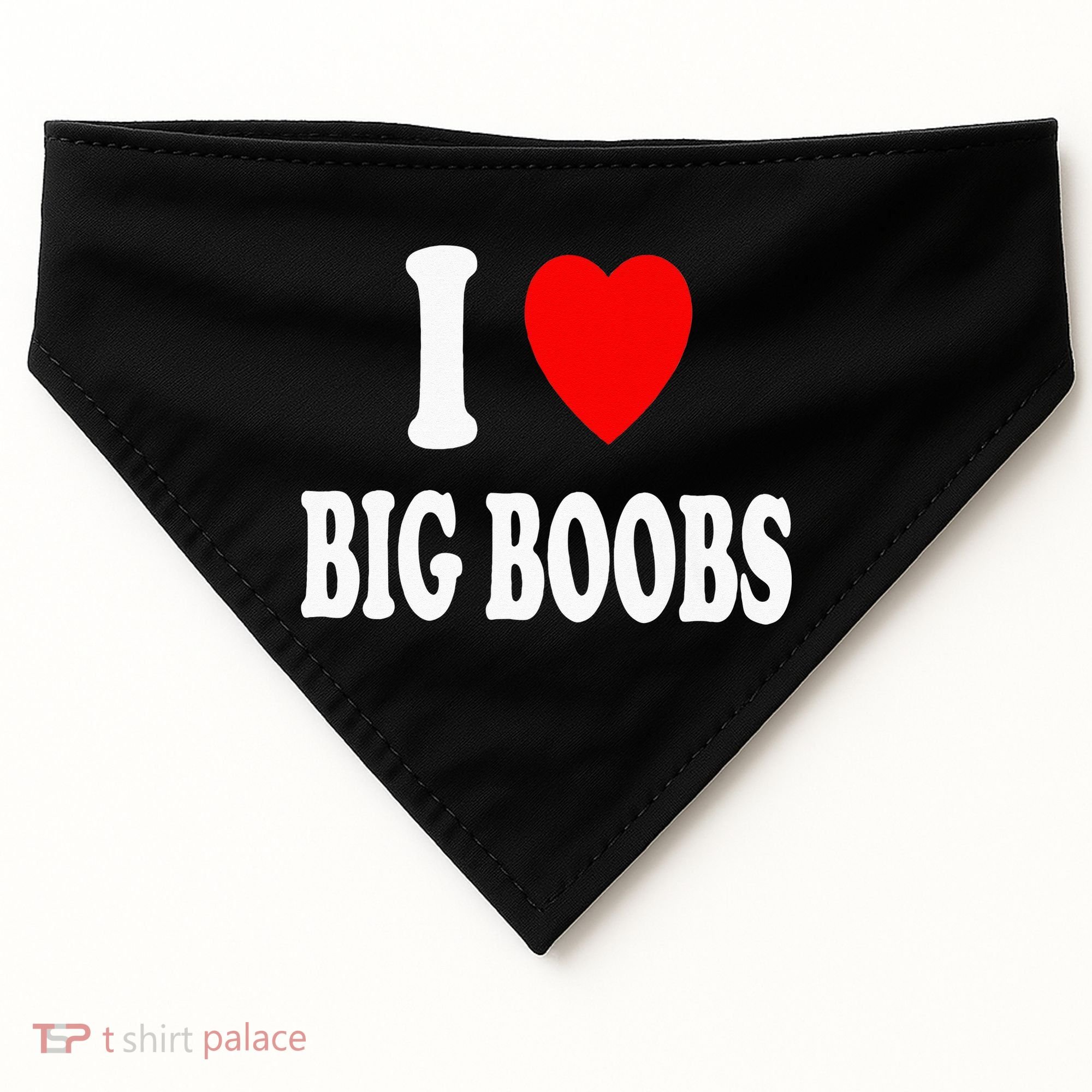 I Heart (Love) Big Boobs USA-Made Doggie Bandana