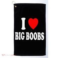 I Heart (Love) Big Boobs Golf Towel thumb 0