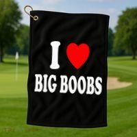 I Heart (Love) Big Boobs Golf Towel thumb 1