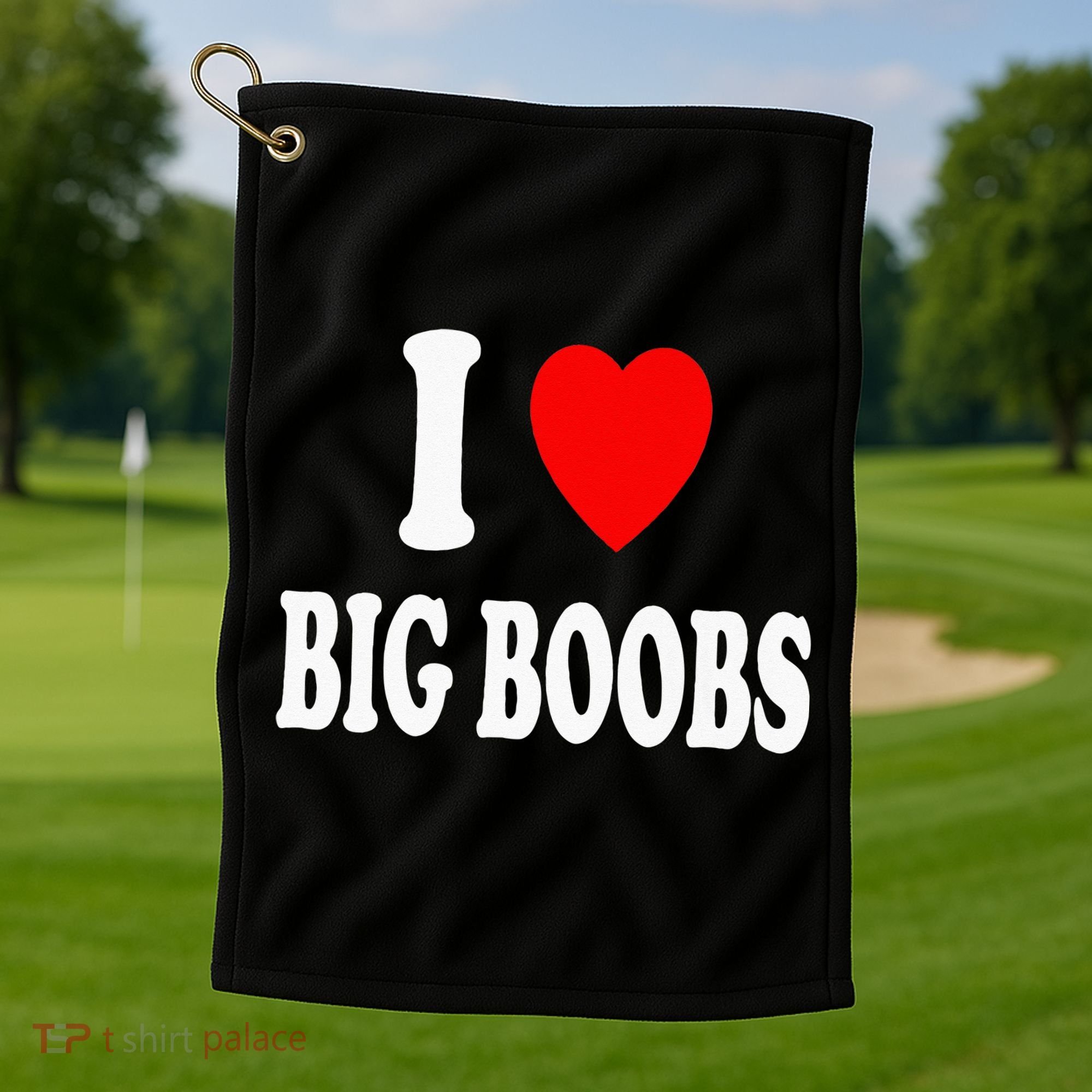I Heart (Love) Big Boobs Golf Towel