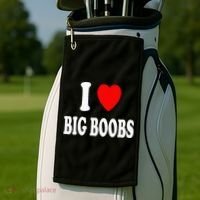 I Heart (Love) Big Boobs Golf Towel thumb 2
