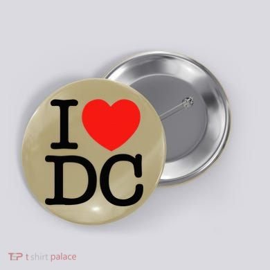I Heart Love Washington Wa Dc Button