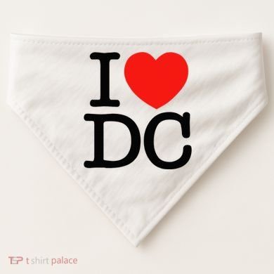I Heart Love Washington Wa Dc USA-Made Doggie Bandana