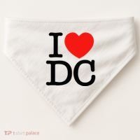 I Heart Love Washington Wa Dc USA-Made Doggie Bandana thumb 0