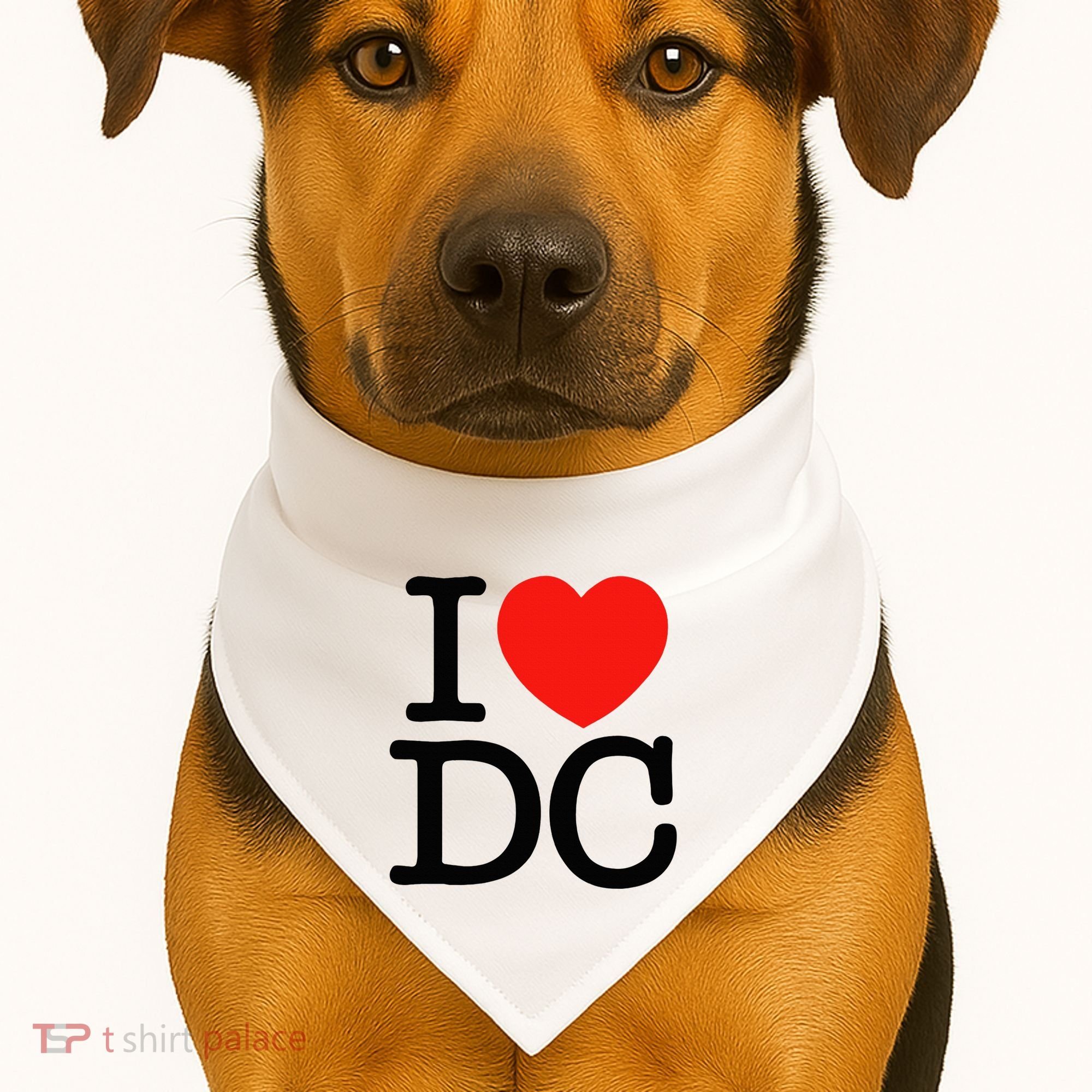 I Heart Love Washington Wa Dc USA-Made Doggie Bandana