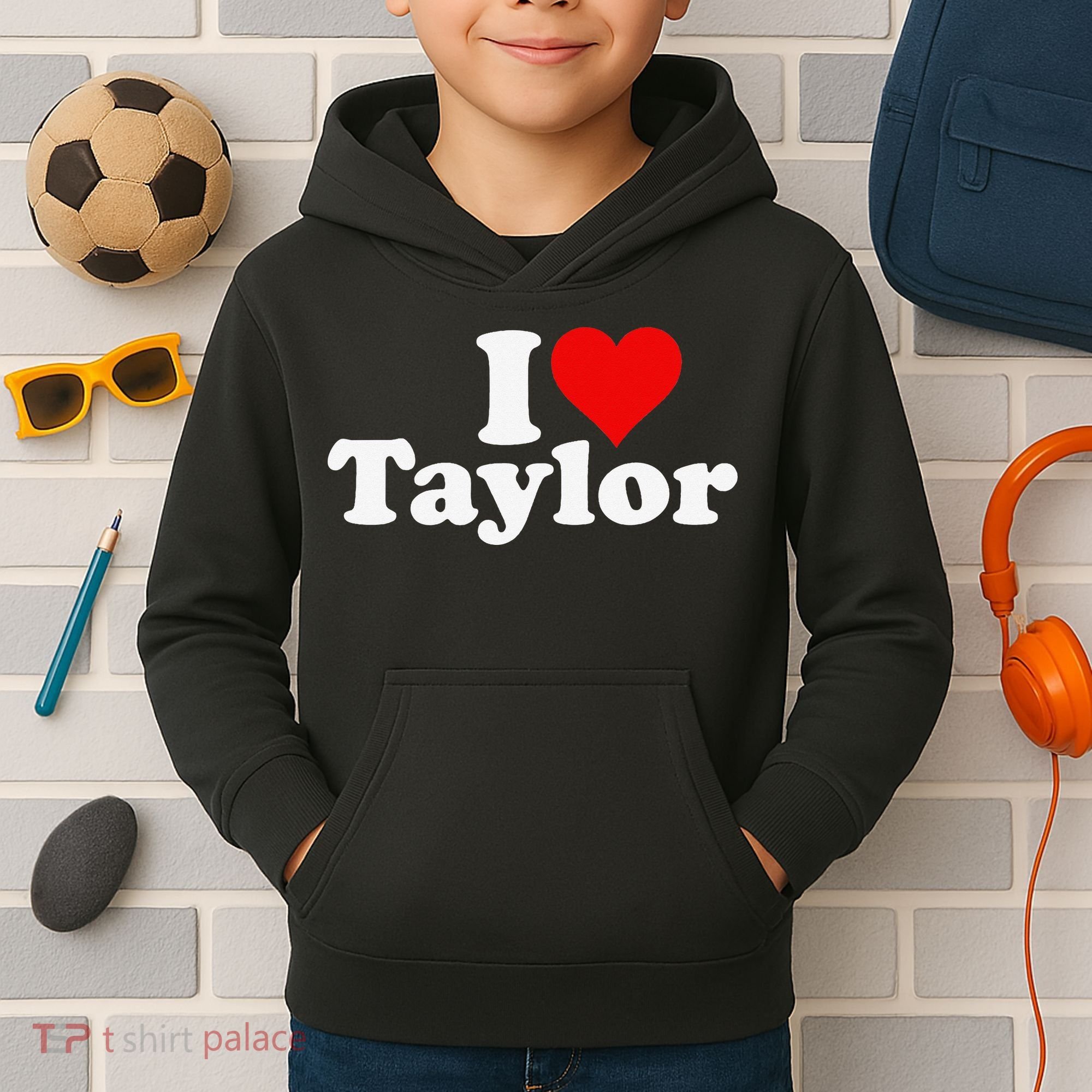 I HEART LOVE TAYLOR Kids Hoodie
