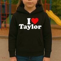 I HEART LOVE TAYLOR Kids Hoodie thumb 3