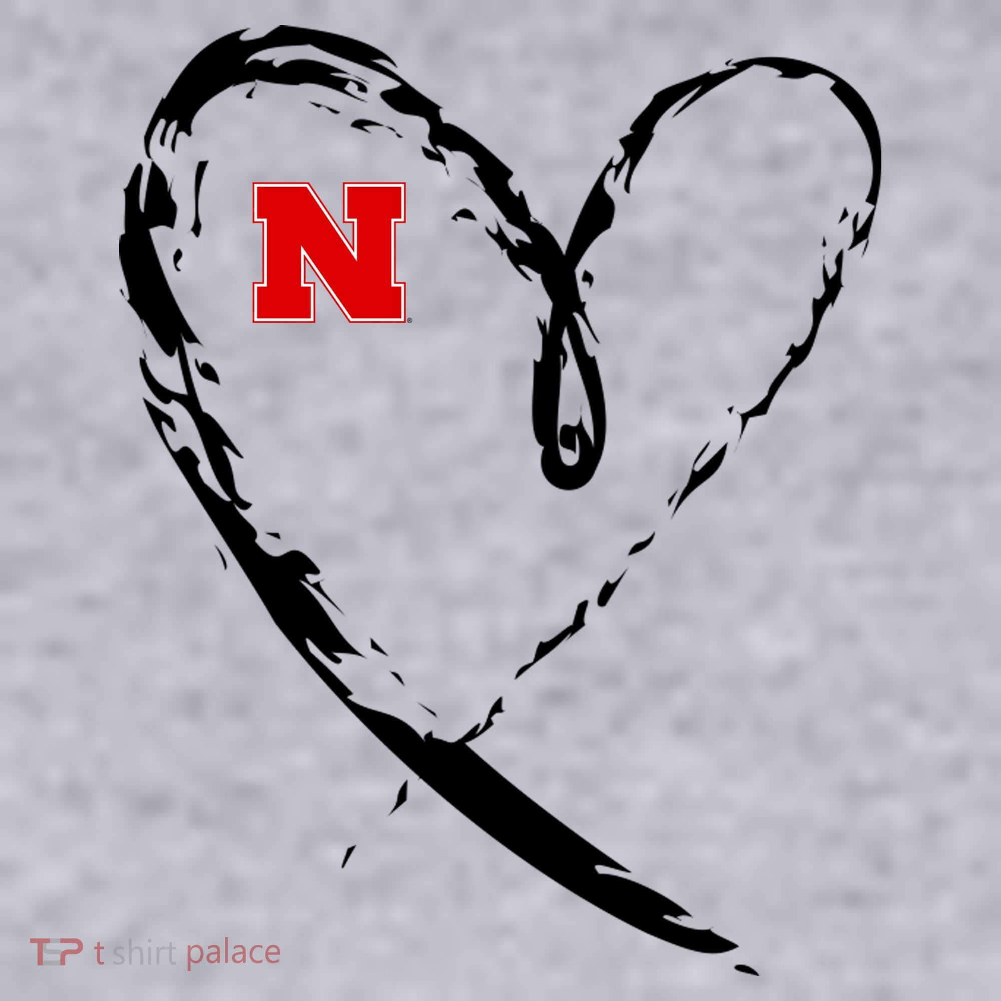 I Heart Love Nebraska Football Women's Racerback Cropped Tank