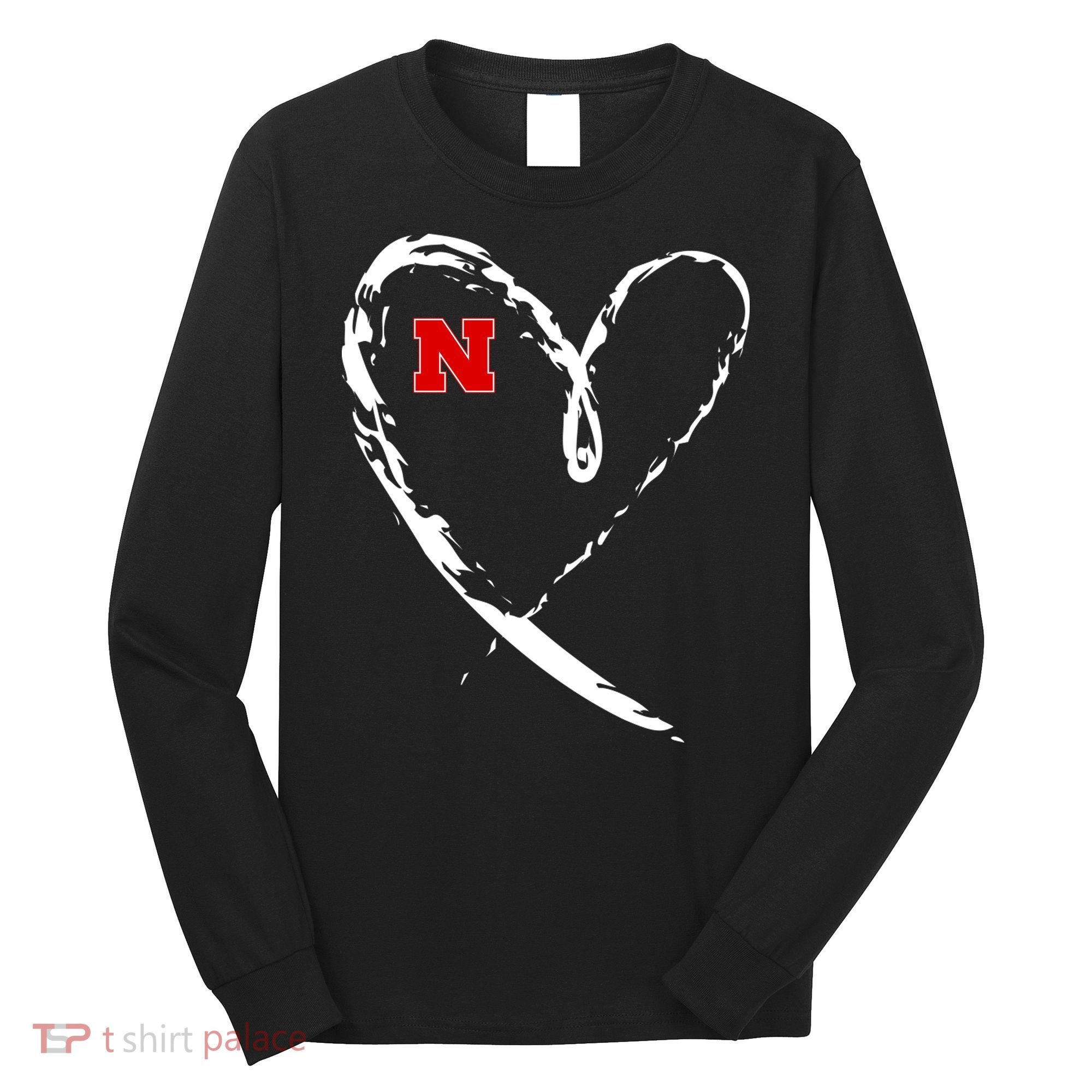 I Heart Love Nebraska Football Long Sleeve Shirt