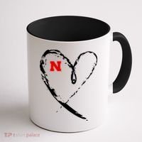 I Heart Love Nebraska Football Coffee Mug thumb 1