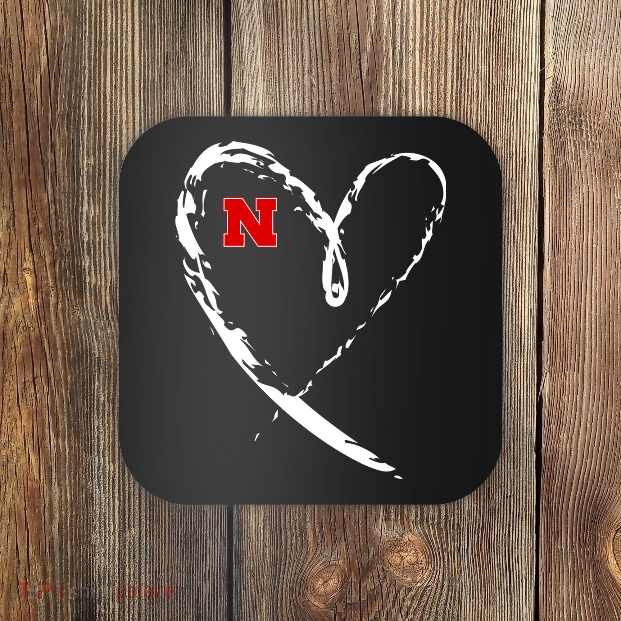 I Heart Love Nebraska Football Coaster