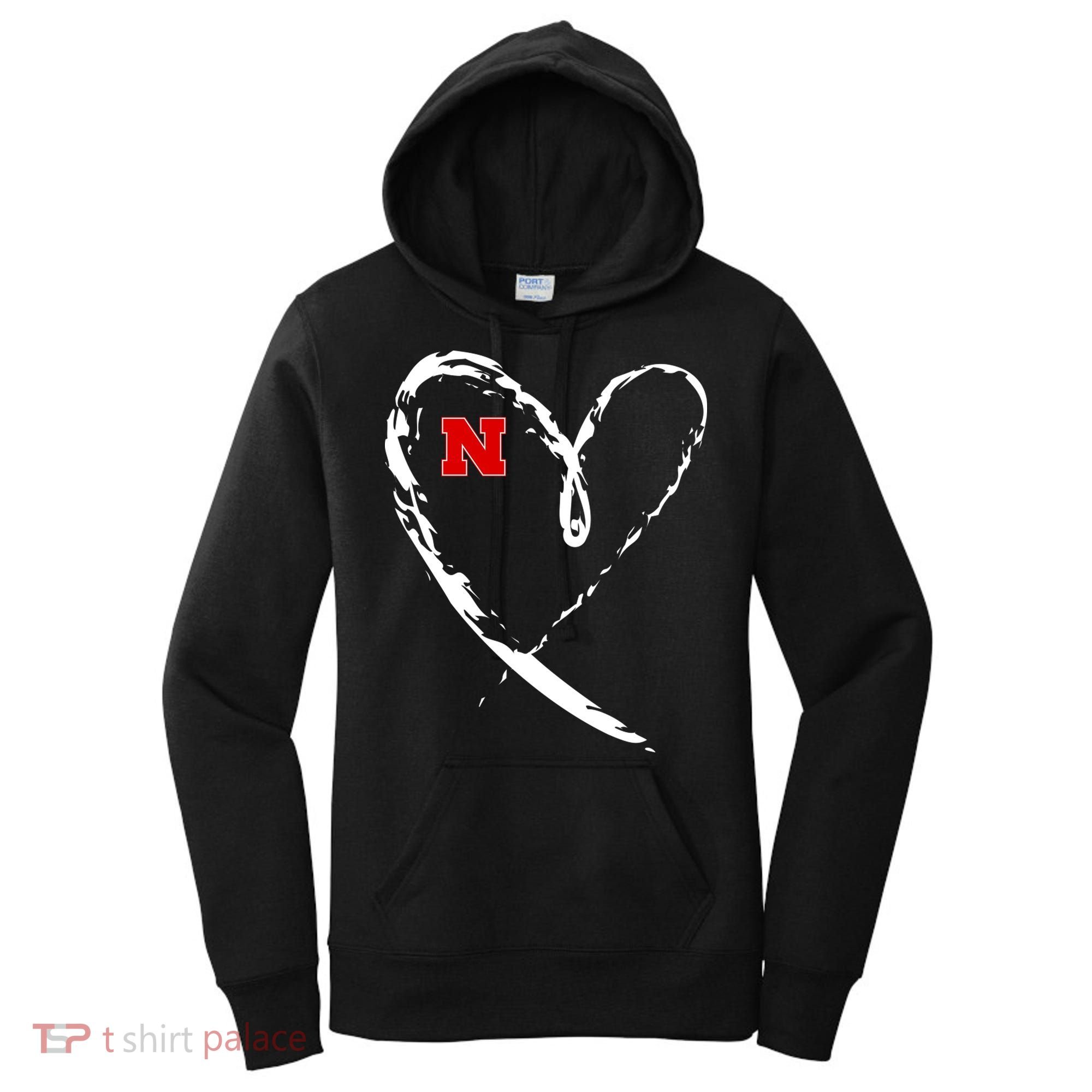 I Heart Love Nebraska Football Women's Hoodie