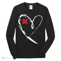 I Heart Love Nebraska Football Tall Long Sleeve Shirt thumb 0