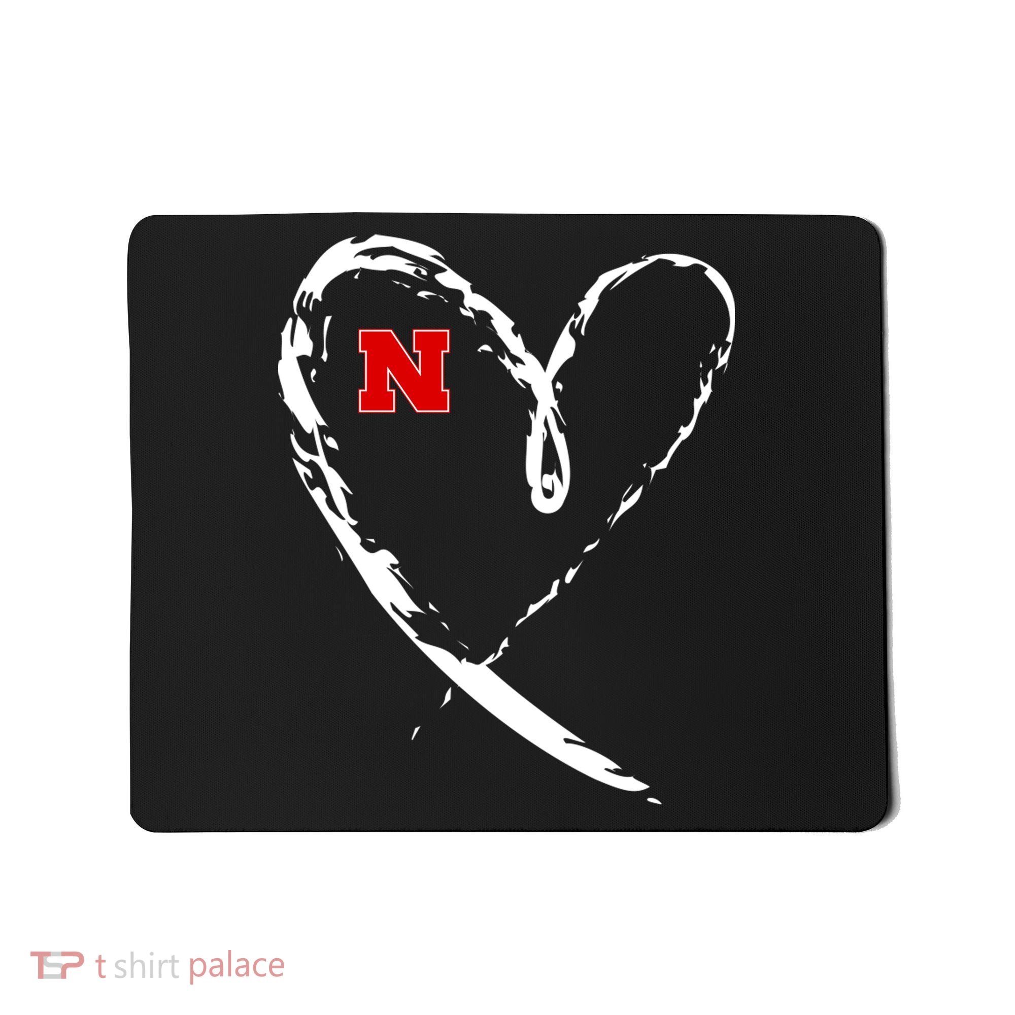 I Heart Love Nebraska Football Mousepad