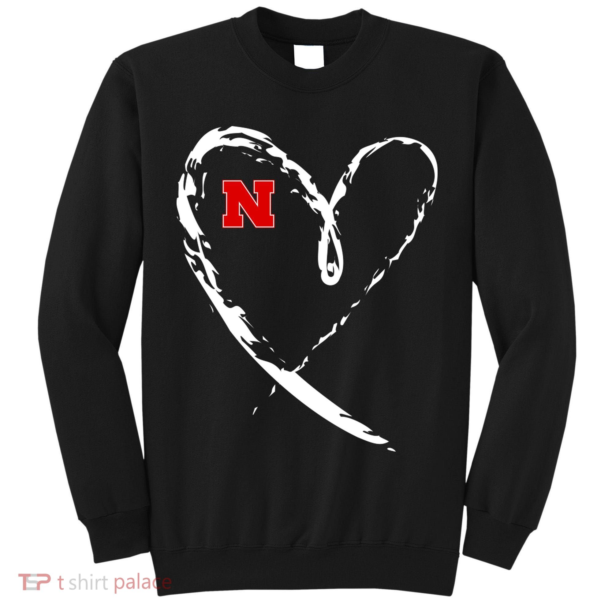 I Heart Love Nebraska Football Tall Sweatshirt
