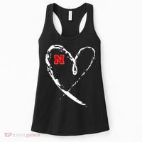 I Heart Love Nebraska Football Women's Tank Top thumb 0