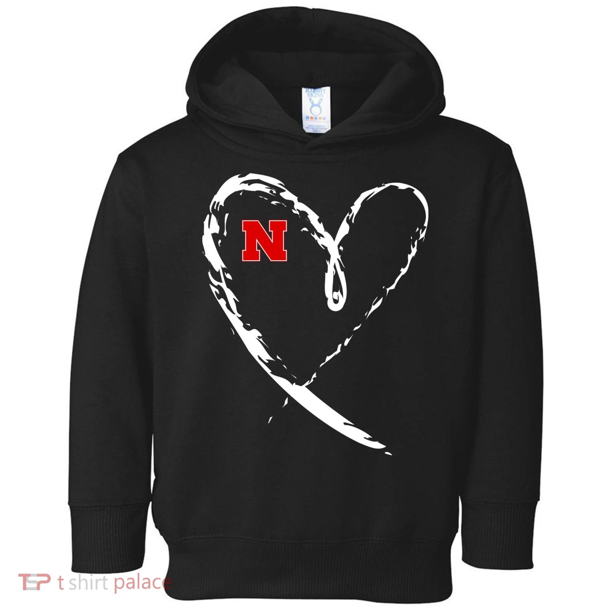 I Heart Love Nebraska Football Toddler Hoodie