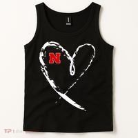 I Heart Love Nebraska Football Tank Top thumb 2