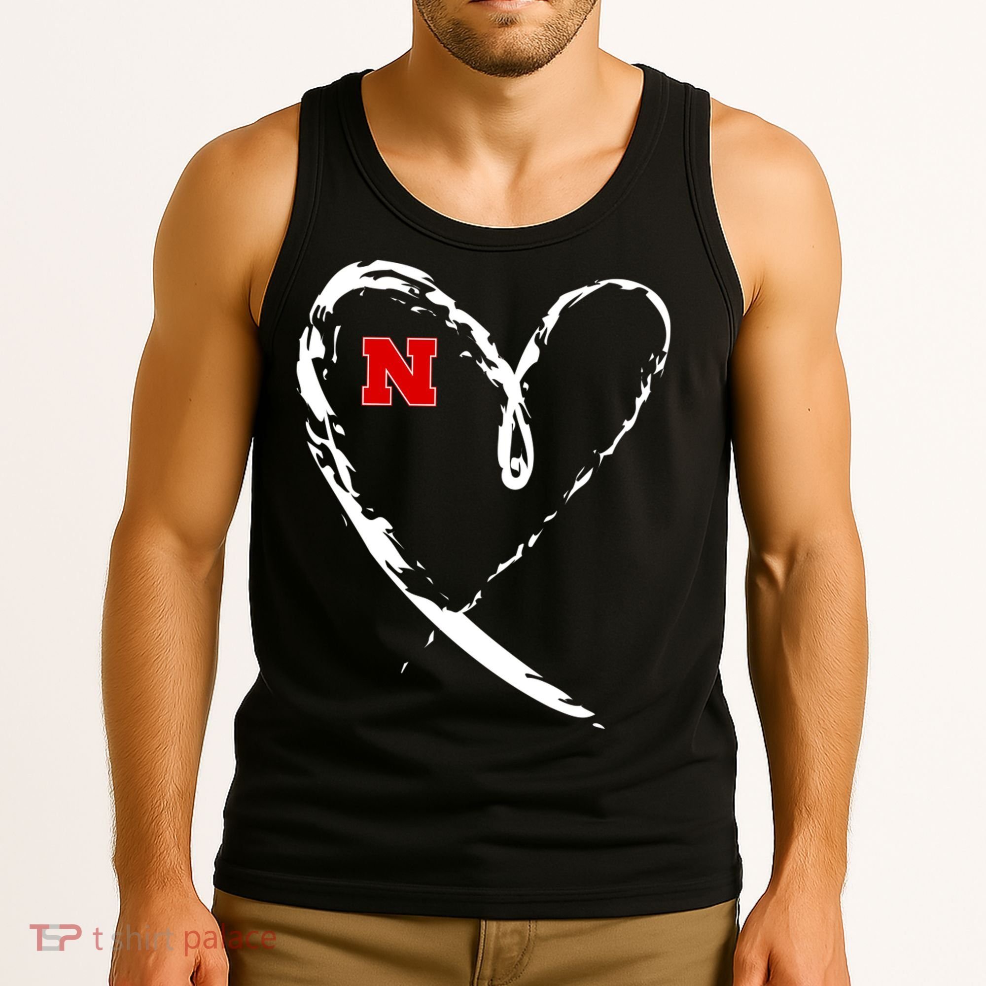 I Heart Love Nebraska Football Tank Top