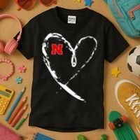 I Heart Love Nebraska Football Kids T-Shirt thumb 3