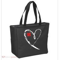I Heart Love Nebraska Football Tote Bag thumb 2
