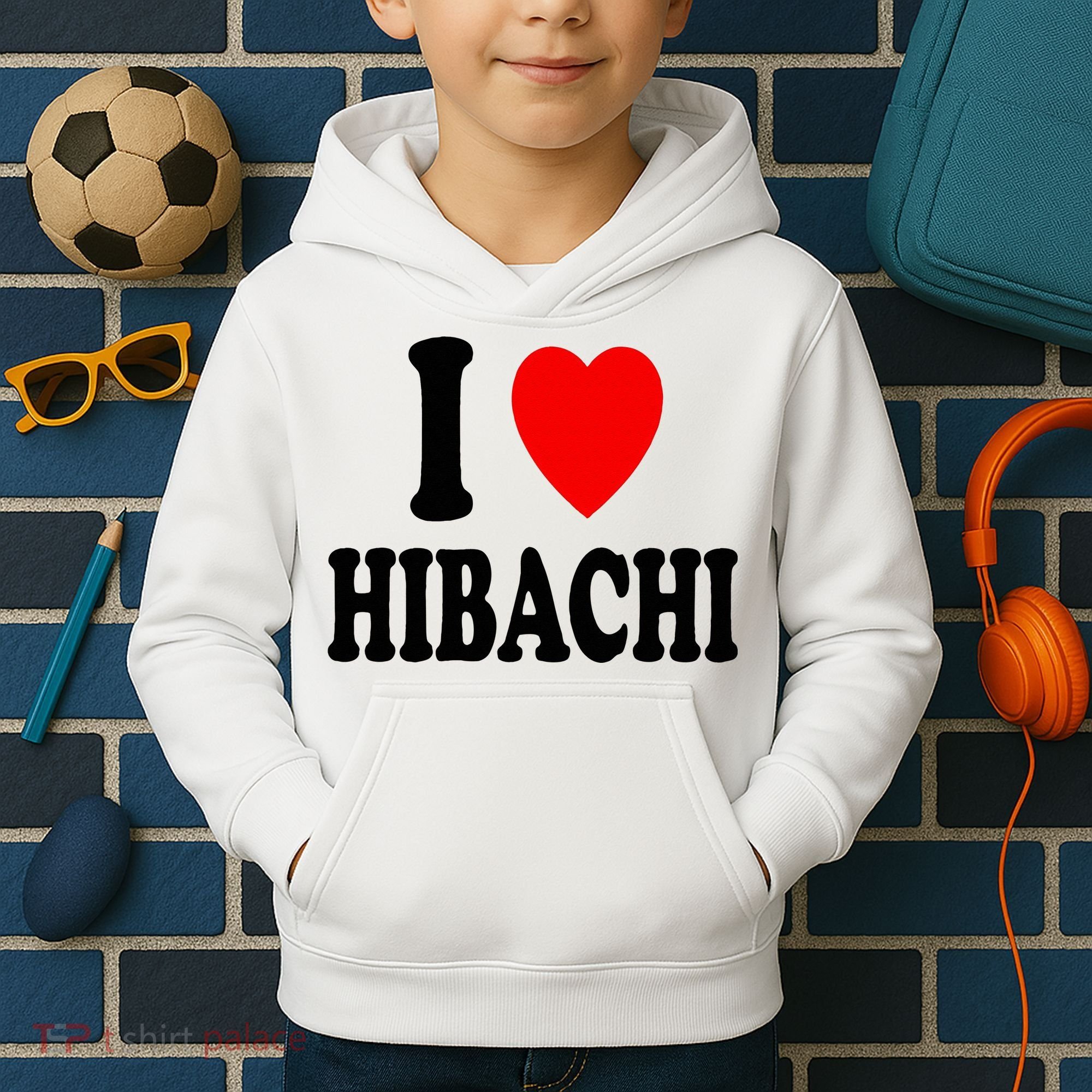 I Heart (Love) Hibachi Japanese Grilling Griddle Restaurant Kids Hoodie