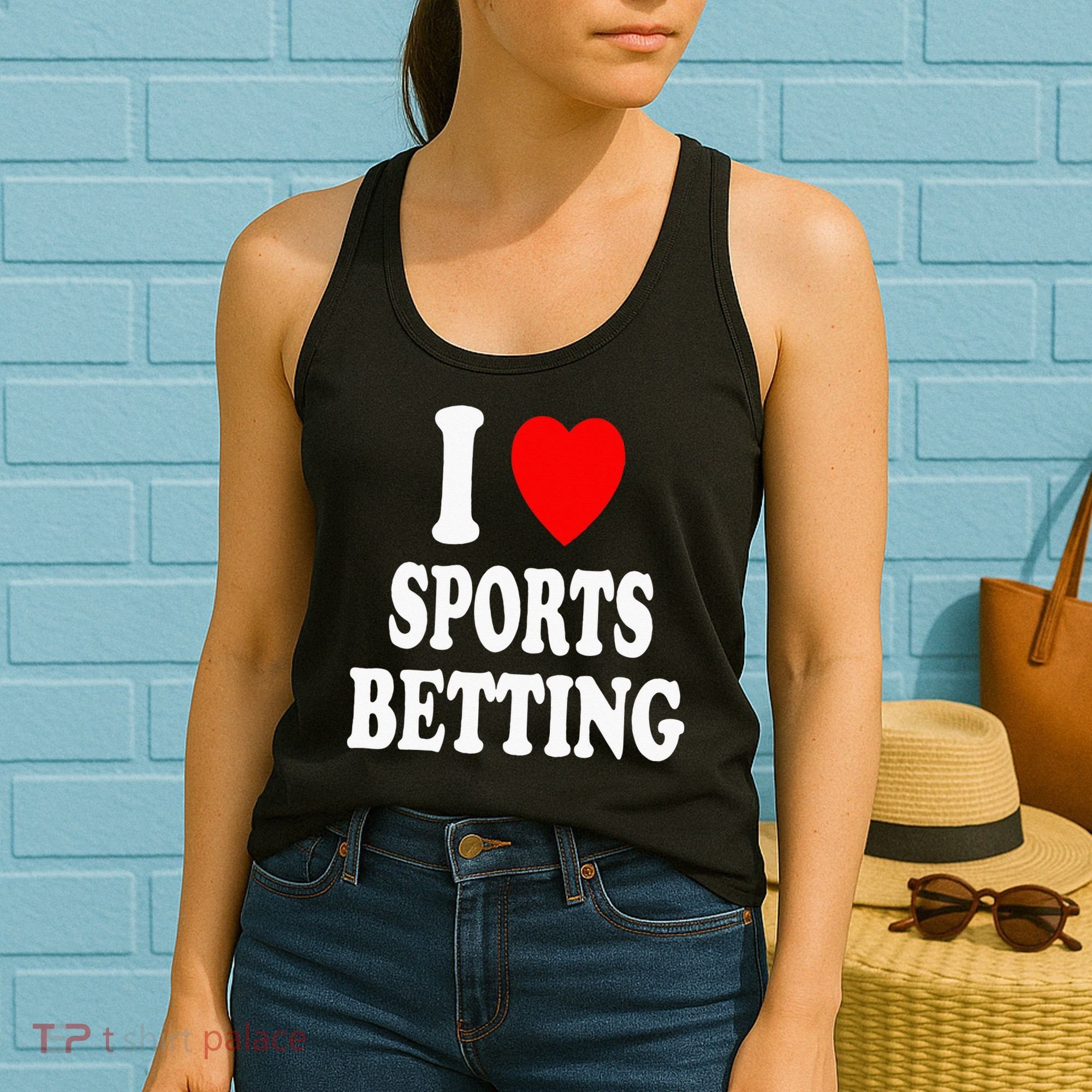 I Heart (Love) Sports Betting Wagering Predicting Gambling Women's Tank Top