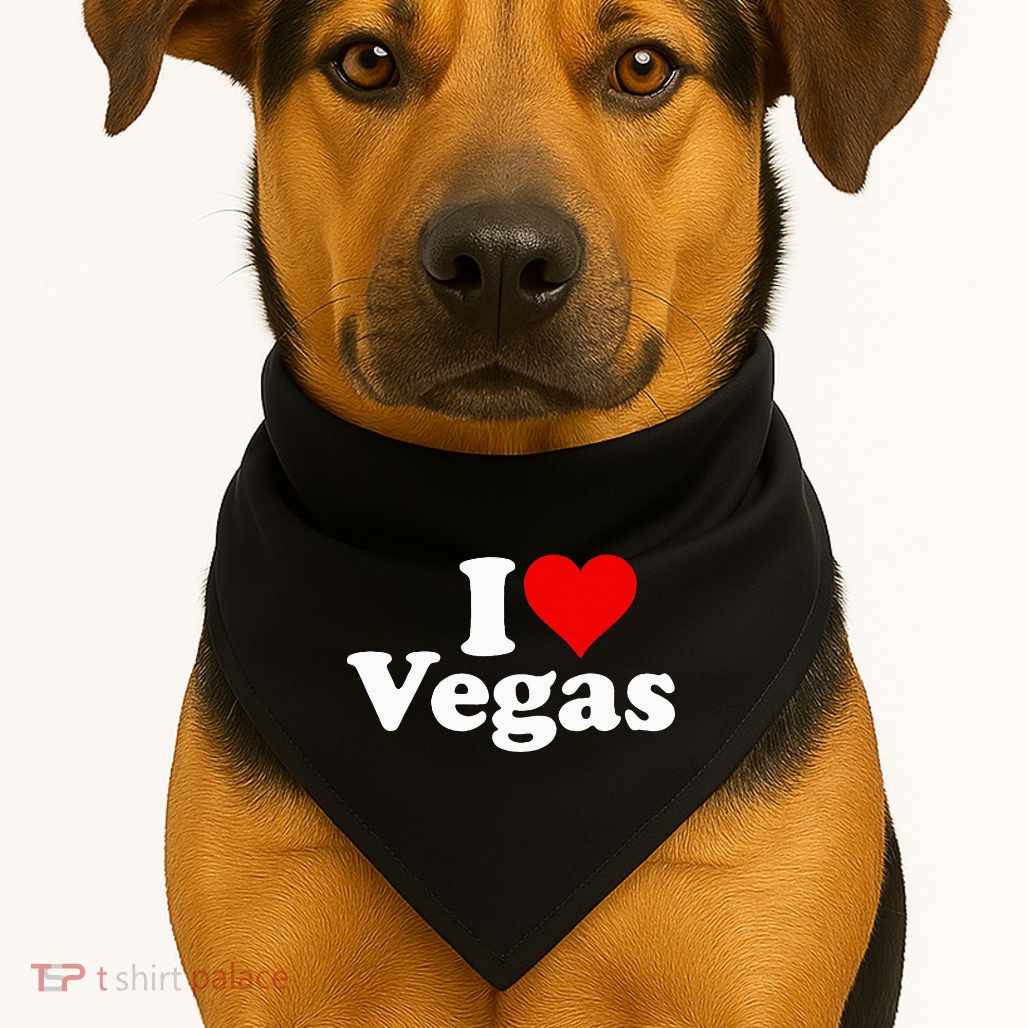 I Heart Love Las Vegas Nevada USA-Made Doggie Bandana