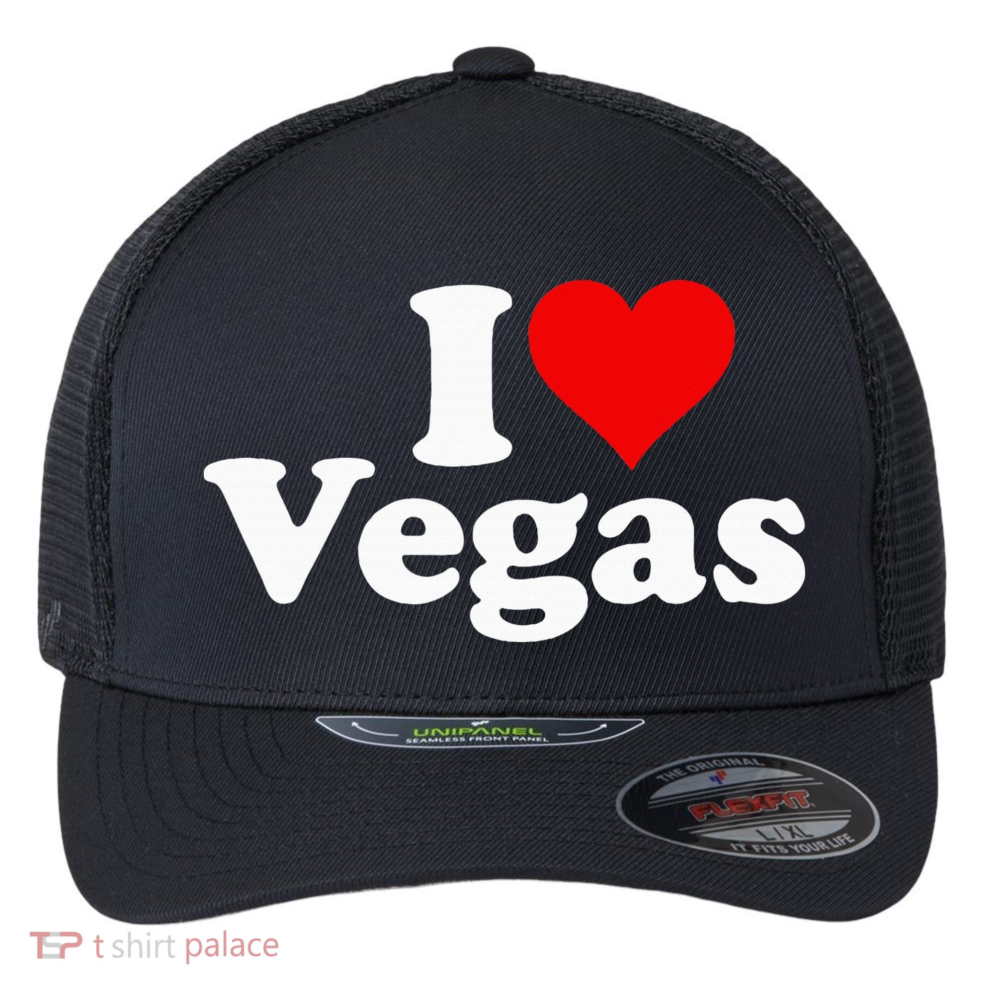 I Heart Love Las Vegas Nevada Flexfit Unipanel Trucker Cap