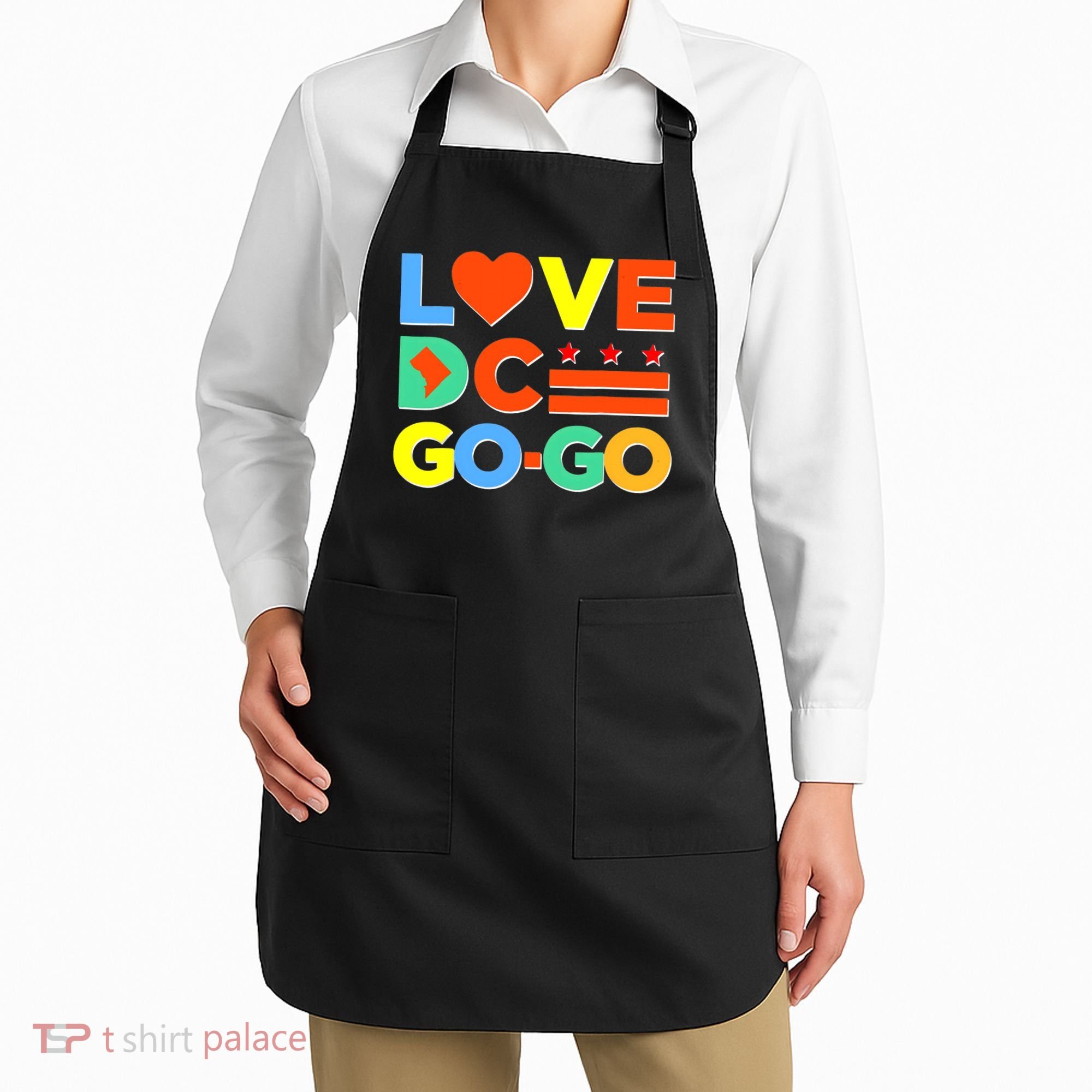 I Heart Love DC Washington D.C I Love Go Go Graphics Apron