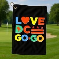 I Heart Love DC Washington D.C I Love Go Go Graphics Golf Towel thumb 1
