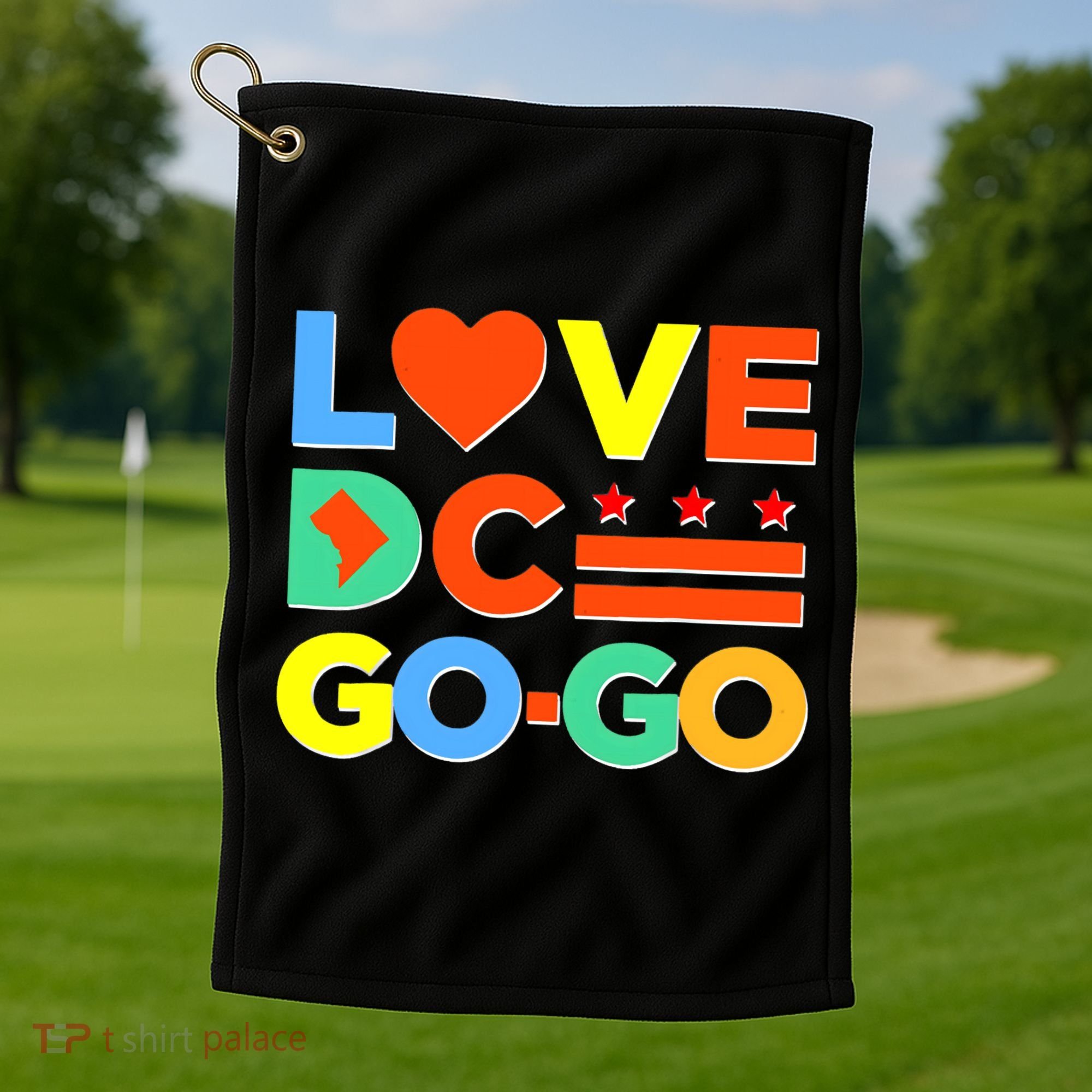 I Heart Love DC Washington D.C I Love Go Go Graphics Golf Towel