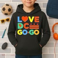 I Heart Love DC Washington D.C I Love Go Go Graphics Kids Hoodie thumb 2