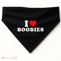 I Heart Love Boobies USA-Made Doggie Bandana thumb 0