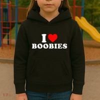 I Heart Love Boobies Kids Hoodie thumb 3