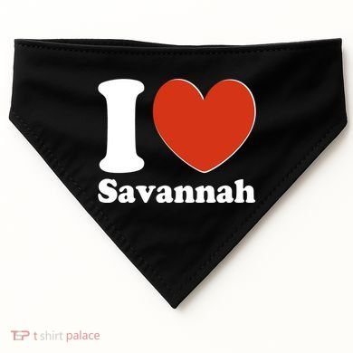 I Heart Love Savannah USA-Made Doggie Bandana